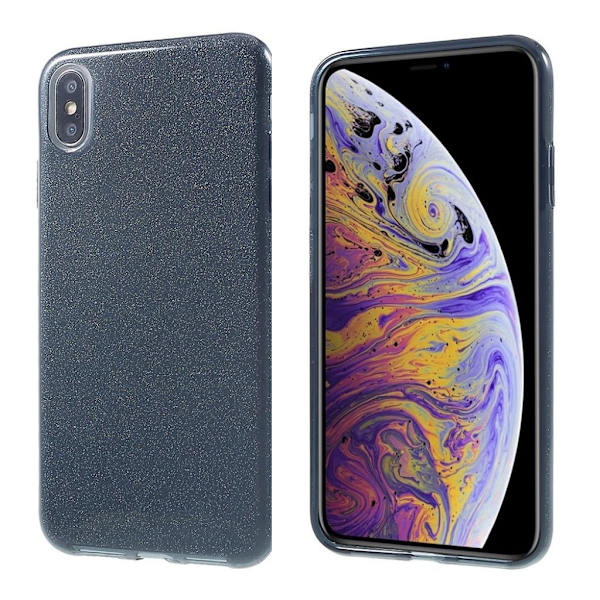 Glitter iPhone Xs Max skal - Silver/Grå Silvergrå