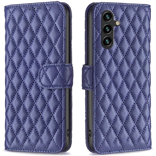 Matt Samsung Galaxy A16 fodral med rombmönster - Blå Blå