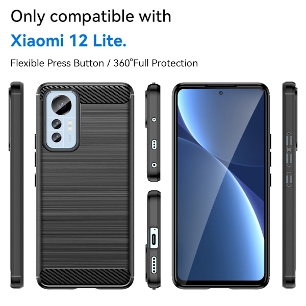 Carbon Flex Xiaomi 12 Lite cover - Sort Black