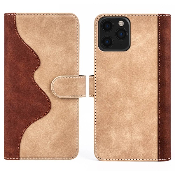 Tvåfärgat iPhone 11 Pro Max fodral i läder - Gul Gul