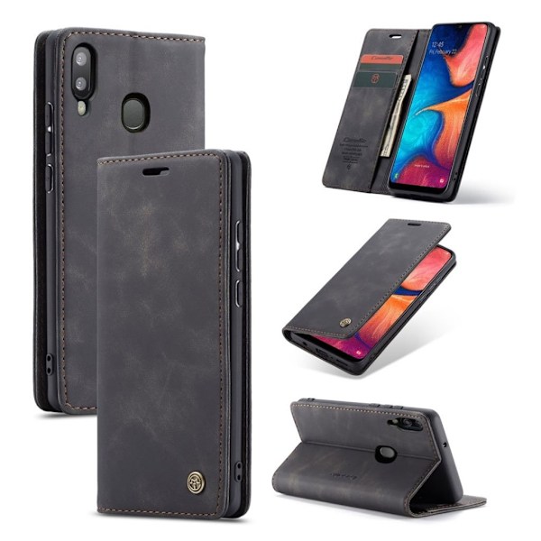 CaseMe Samsung Galaxy A20e Vintage Etui - Sort Black