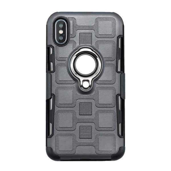 iPhone XS beskyttelses deksel av TPU med geometrisk mønster - grå Silver grey