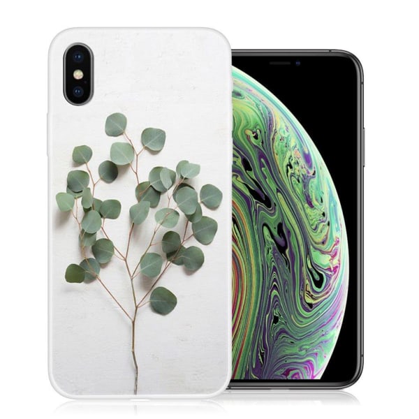 iPhone XS kuviollinen silikooni muovinen joustava suojakuori - V Green