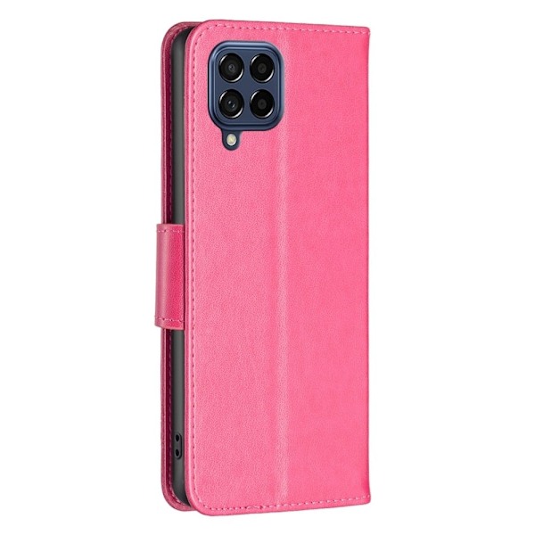 Butterfly läder Samsung Galaxy M53 5G fodral - Rosa Rosa