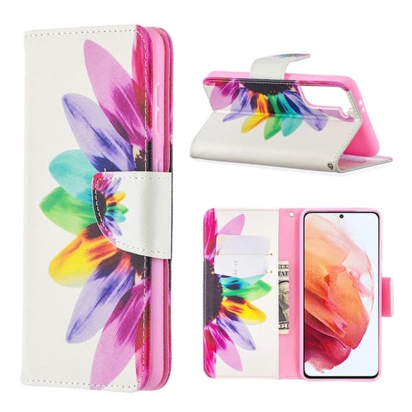 Wonderland Samsung Galaxy S21 flip etui - blomster Multicolor