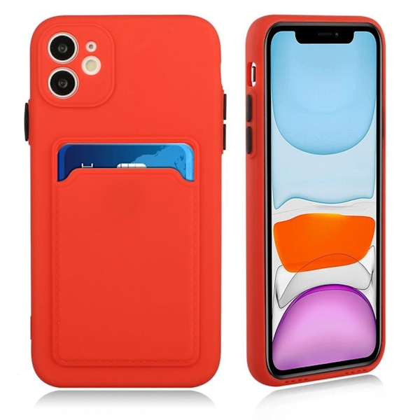 Card Holder Deksel til iPhone 12 Mini - Rød Red