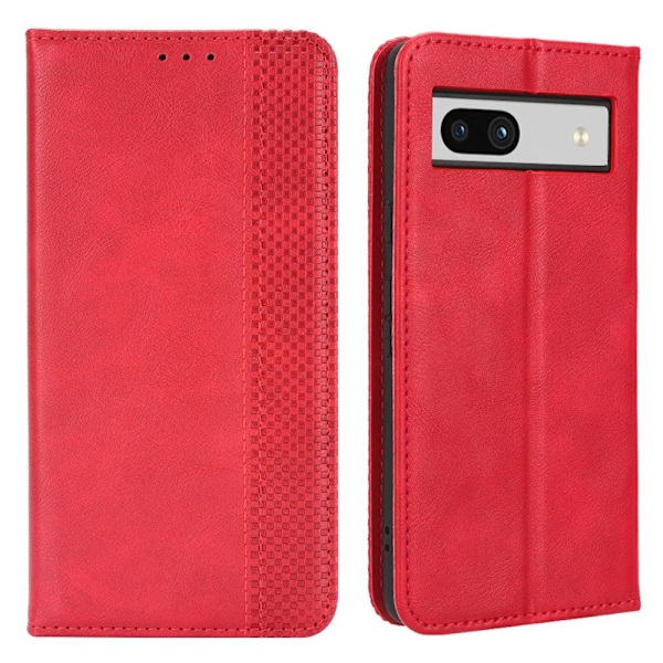 Bofink Vintage Google Pixel 7a Nahkakotelo - Punainen Red