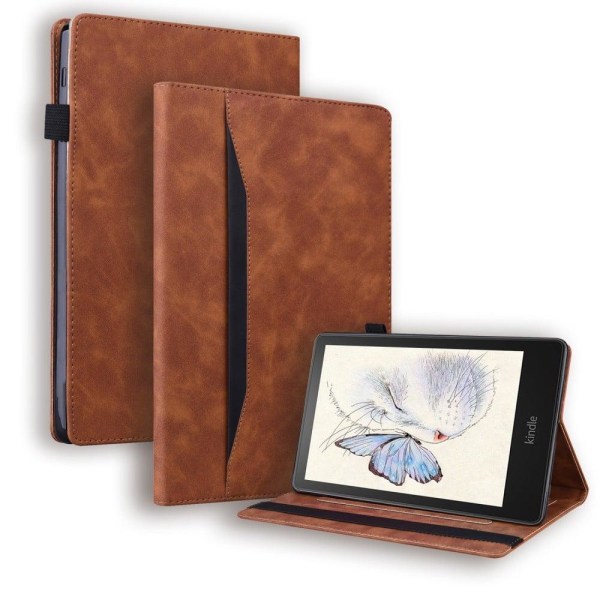 Amazon Kindle Paperwhite 5 (2021) business stil PU læder flip ta Brown