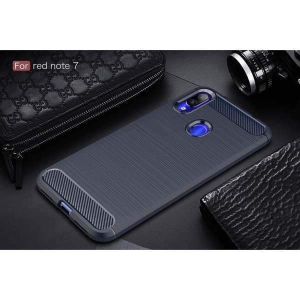 Carbon Flex Xiaomi redmi Note 7 deksel - Dark Blue Blue