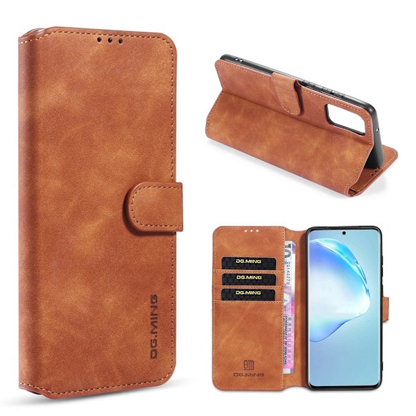 DG.MING Samsung Galaxy S20 Ultra Retro kotelot - Ruskea Brown