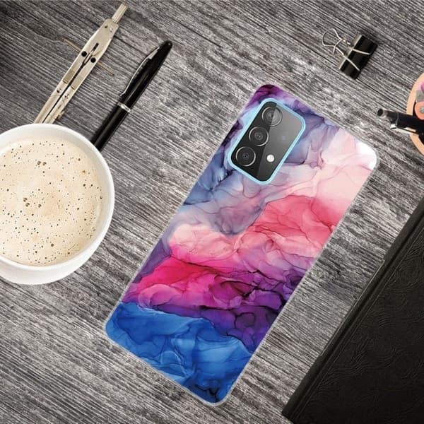 Marble Samsung Galaxy A72 5G Etui - Aqueous Vibrant Mønster Multicolor