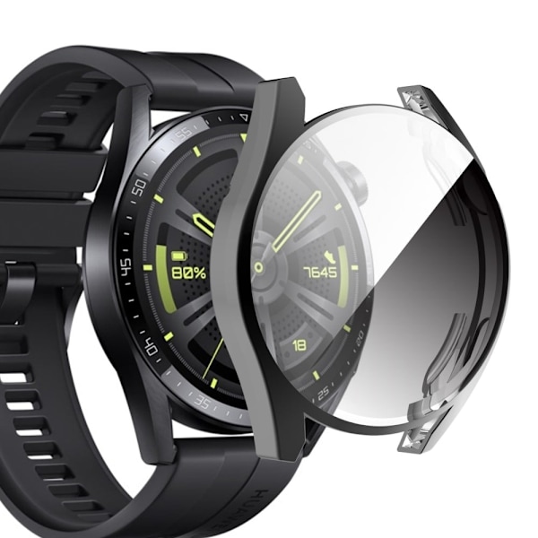 Huawei Watch GT 3 (42mm) TPU galvaniseret cover - Sort Transparent
