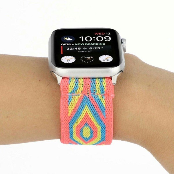 Apple Watch Series 6 / 5 40mm trasa mönster klockarmband - roseT multifärg