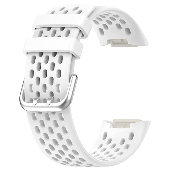 Fitbit Charge 6 / Charge 5 ersättningsarmband andningsbart armband för smartklocka i silikon - Vit Vit