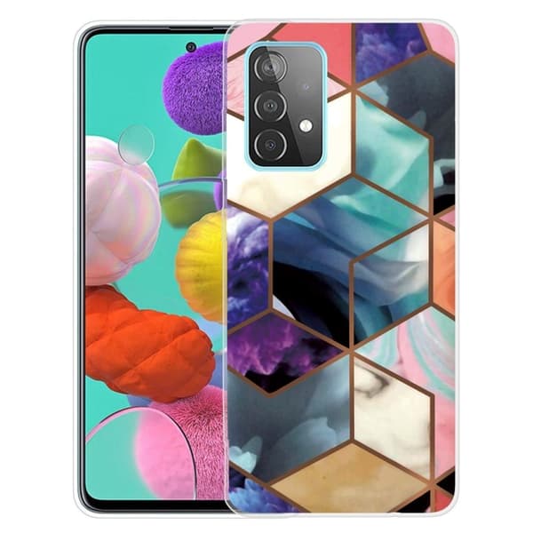 Marmordesign Samsung Galaxy A23 deksel - Fargerike Kubefliser Multicolor