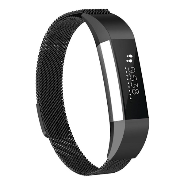 Fitbit Ace Klassinen magneettinen milanese ruostumaton teräs kellon vaihto ranneke - Musta Black