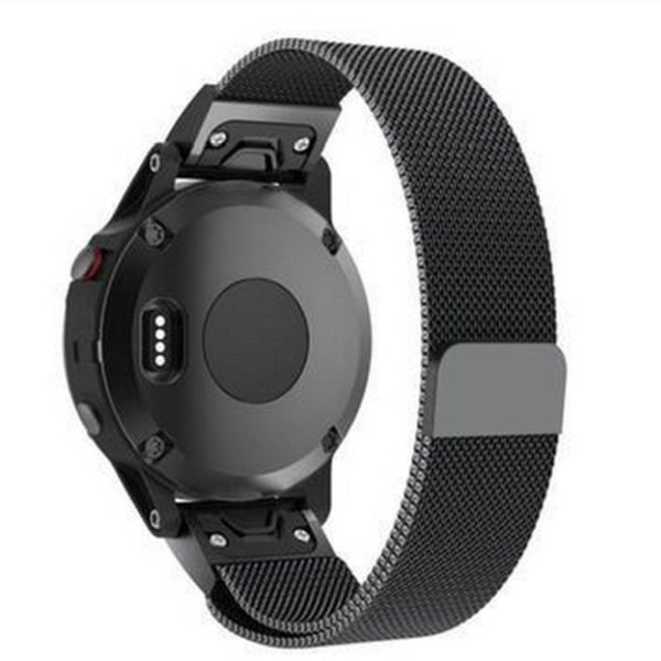 Garmin Fenix 5X Milanese Metalli Kellon Vaihtoranneke - Musta Black