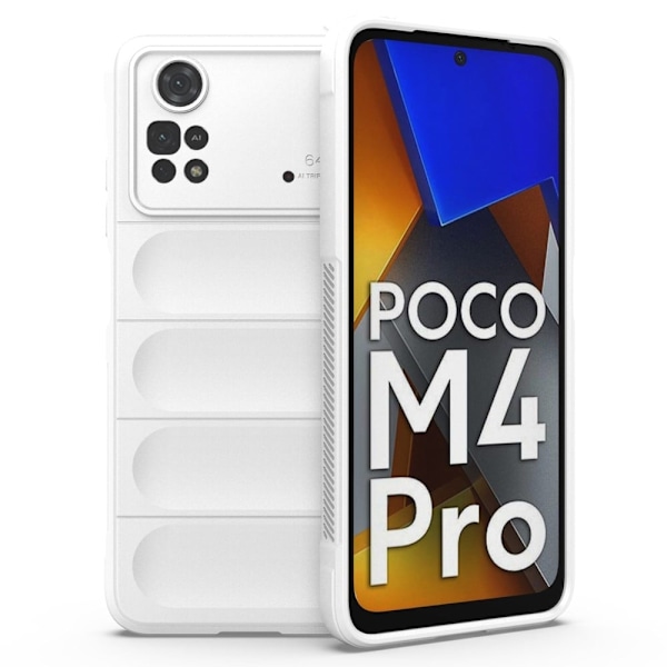 Mjukt greppformat Xiaomi Poco M4 Pro skal - Vit Vit
