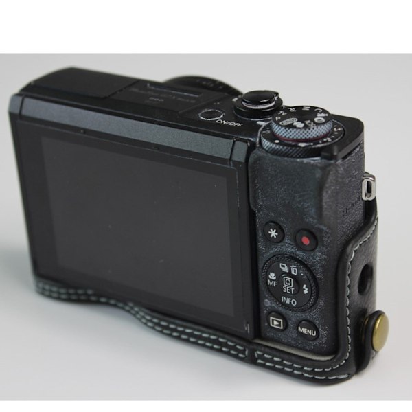 Canon PowerShot G7 X Mark II holdbart læder etui - Sort Black