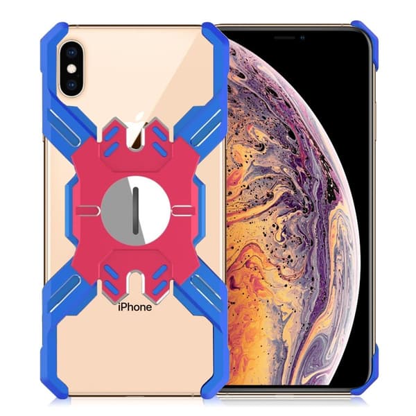 iPhone Xs Max heroes series X-formet metaletui - Rød/Blå Multicolor