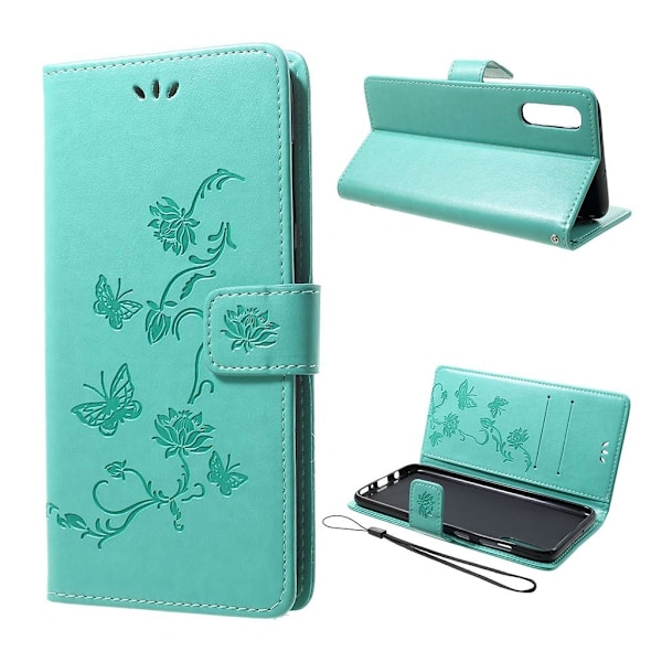 Butterfly Samsung Galaxy A70 nahkakotelo - Vihreä Green