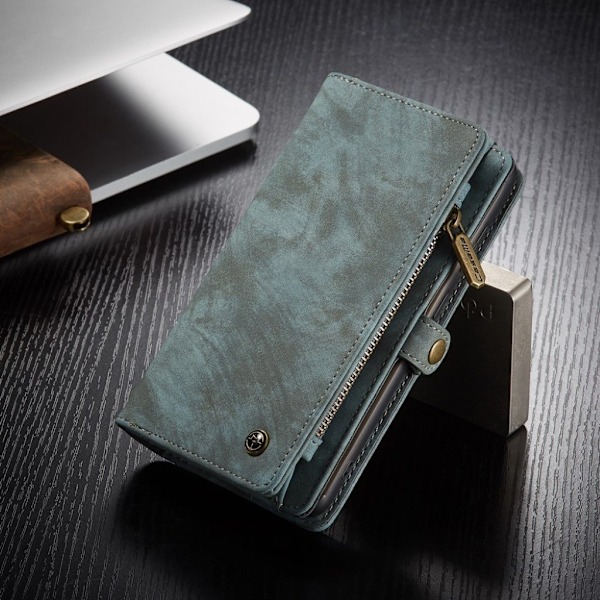 CaseMe Samsung Galaxy S20 Zipper Wallet kotelot - Sininen Blue