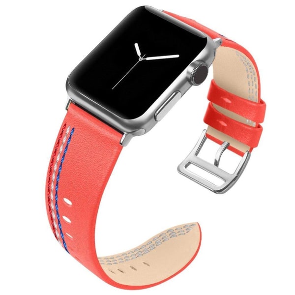 Apple Watch Series 4 40 mm klockarmband i äkta läder - Korall Orange