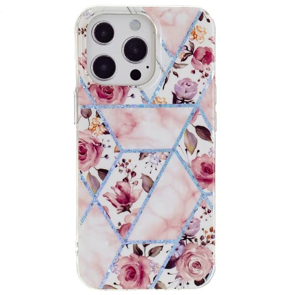Marble iPhone 15 Pro Suojakotelo - Electroplated Rose Pink