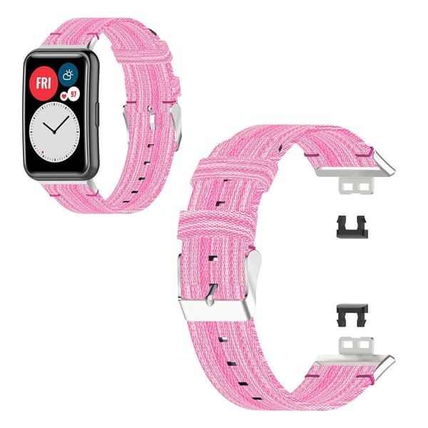 Huawei Watch Fit jeans nylon rem - pink Pink