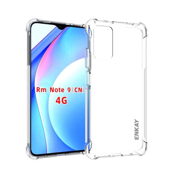 ENKAY klart fallsikkert etui for Xiaomi Redmi Note 9 / 9T / 9 Power Transparent