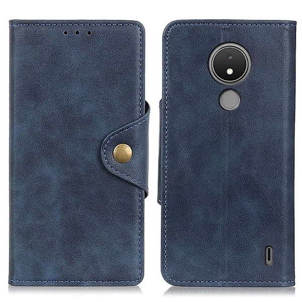 Alpha Nokia C21 læder flip etui - Blå Blue