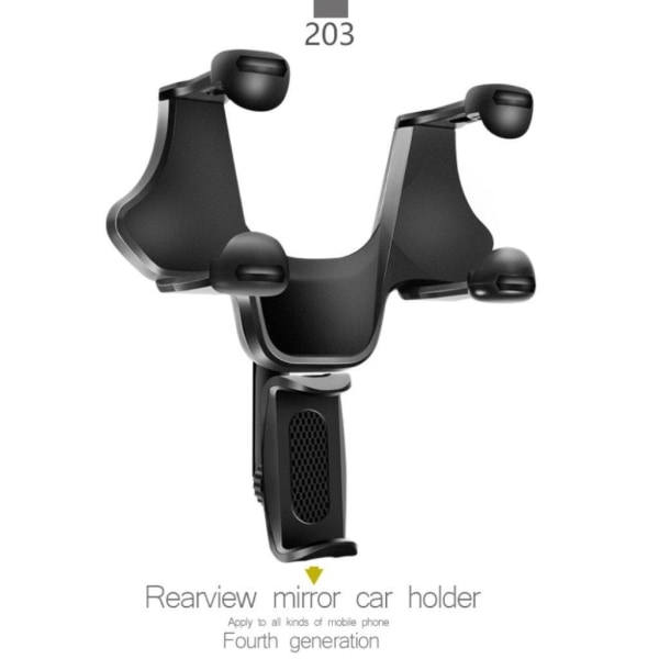 Universal rear view car mount phone holder Black