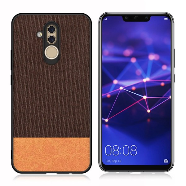 Huawei Mate 20 Lite kankainen tekstuurikotelo - Kahvi / Ruskea Brown
