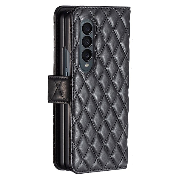 Matt Samsung Galaxy Z Fold3 5G fodral med rombmönster - Svart Svart