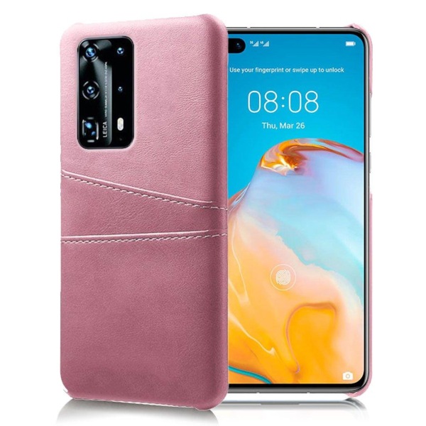 Dual Card cover - Huawei P40 - Rødguld Pink