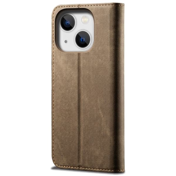 Jeans iPhone 14 Plus Läppäkotelo - Khaki Brown