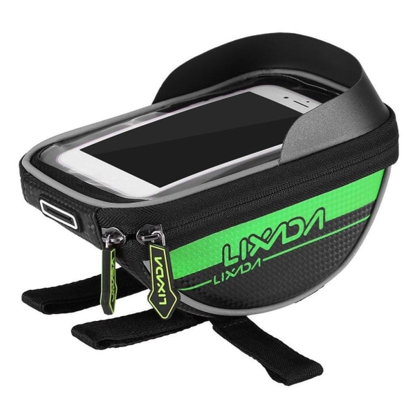 Lixada bicycle top tube touchscreen bag mount - Green Line Green