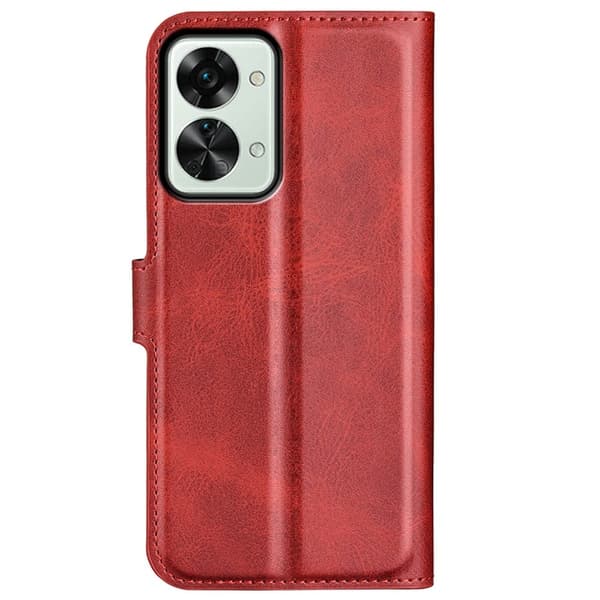 OnePlus Nord 2T nahkainen lompakokkotelo - Punainen Red