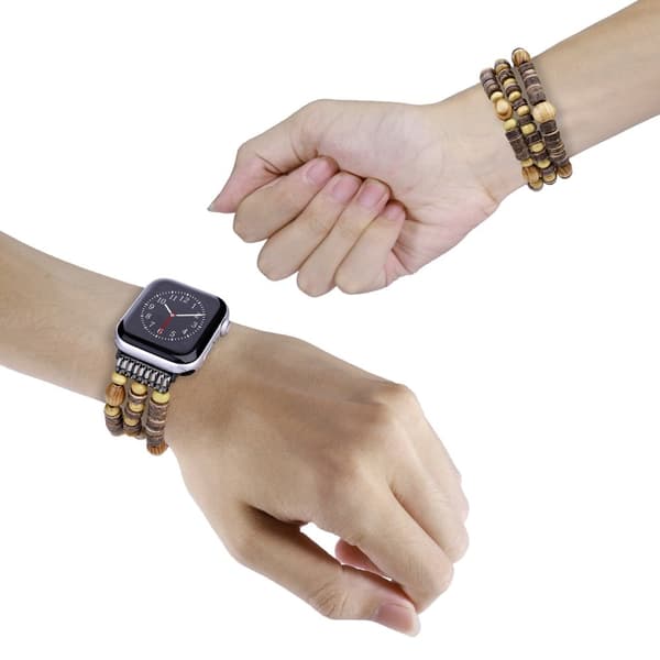 Apple Watch Series 8 (41mm) urrem i perlestil - 3 Rækker Flageperler Brown