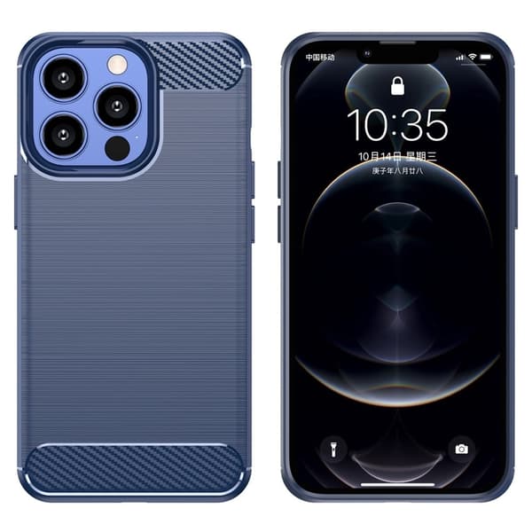 Carbon Flex Suojakotelo iPhone 13 Pro Max - Sininen Blue