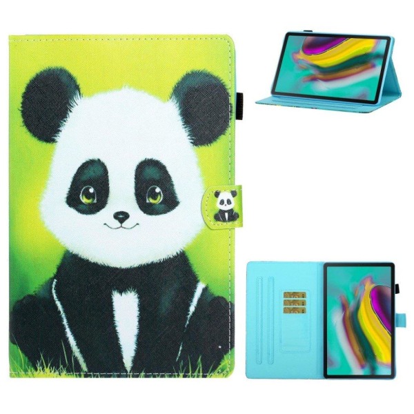 Samsung Galaxy Tab A7 10.4 (2020) cool mønster læder flip etui - Panda Black