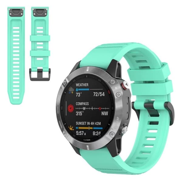 Garmin Fenix 6X Pro silicone watch band - Light Green Grön