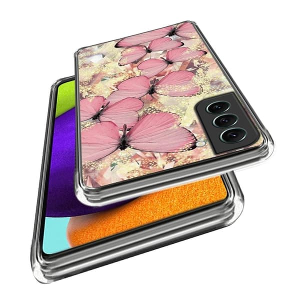 Deco Samsung Galaxy S24 deksel - Sommerfugler I Gull Gold