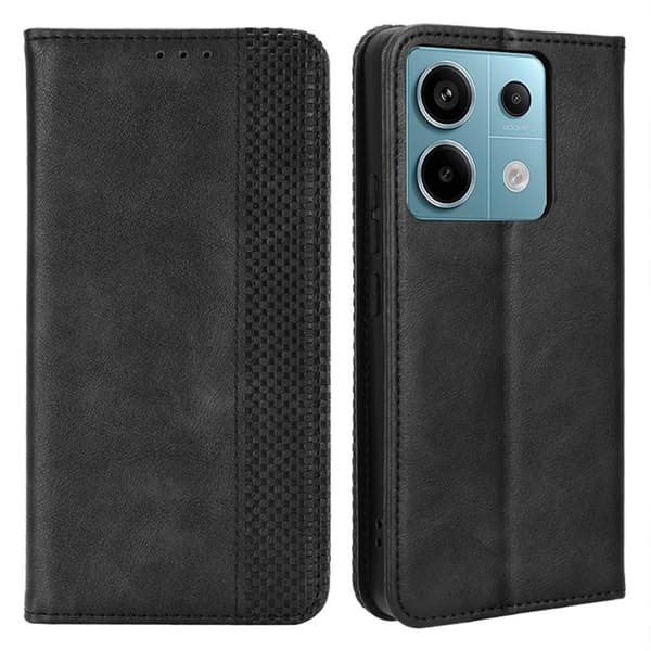 Bofink Vintage Xiaomi Redmi Note 13 Pro 5G  nahkakotelo - Musta Black