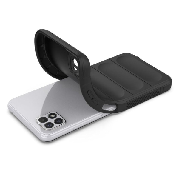 Blødt grebsformet cover til Samsung Galaxy A22 5G - Sort Black