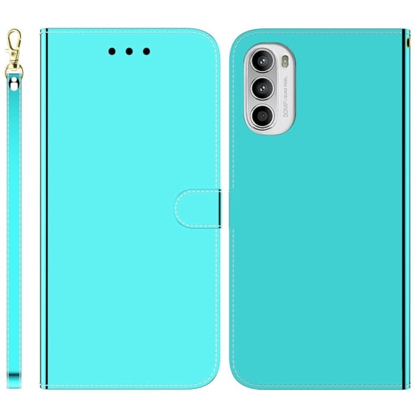 Mirror Motorola Moto G62 5g Flip Etui - Cyan Green