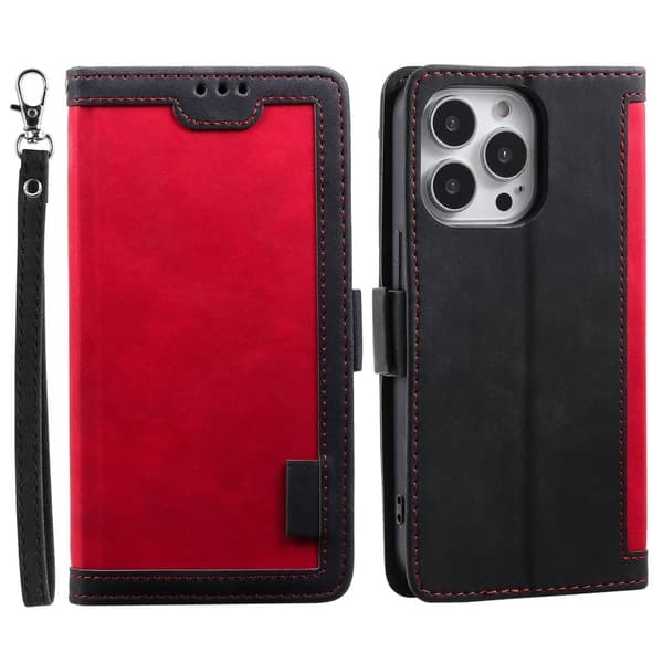 Suburbian läder iPhone 15 Pro fodral - Röd Röd