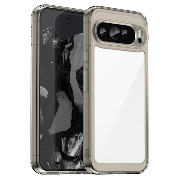 Google Pixel 9 Pro XL älykäs akryylikansi - Läpinäkyvä Harmaa Silver grey