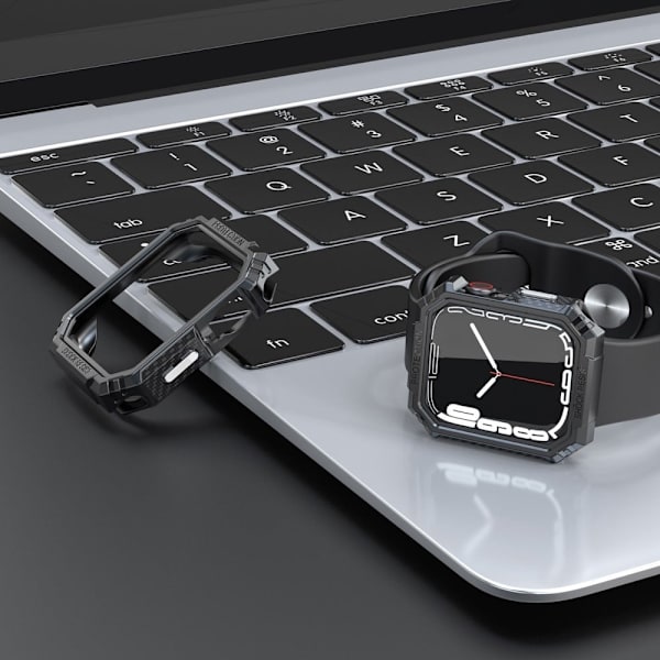 Apple Watch (41 mm) kolfiberfodral - Svart / Silver Svart