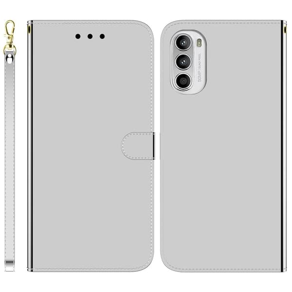 Mirror Motorola Moto G62 5G fodral - Silver/Grå Silvergrå
